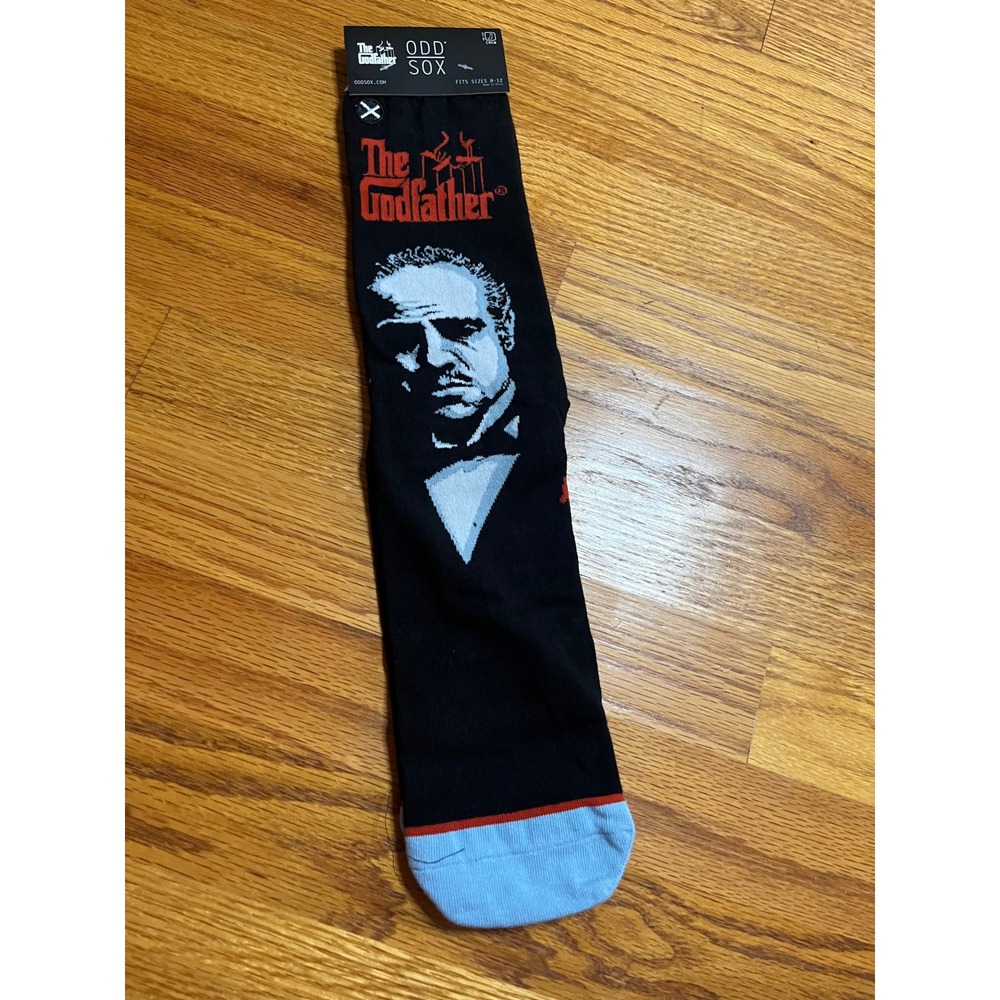Odd Sox The Godfather Don Vito Corleone Mens Crew Socks Black Red Blue Size 8-12